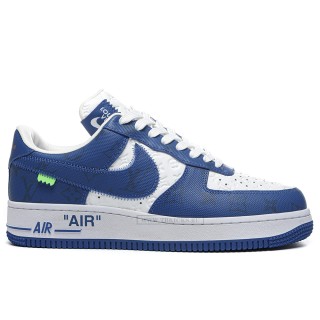 TBkicks Lou1s Vu1tton Nike Air Force 1 Low By Virgil Abloh White Blue