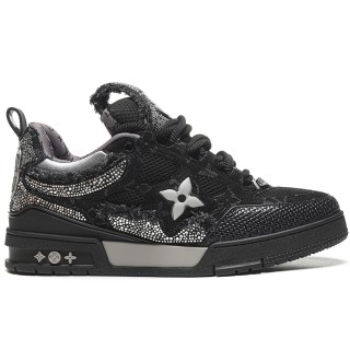 TBkicksLou1s Vu1tton Skate Trainer Black Swarovski Monogran