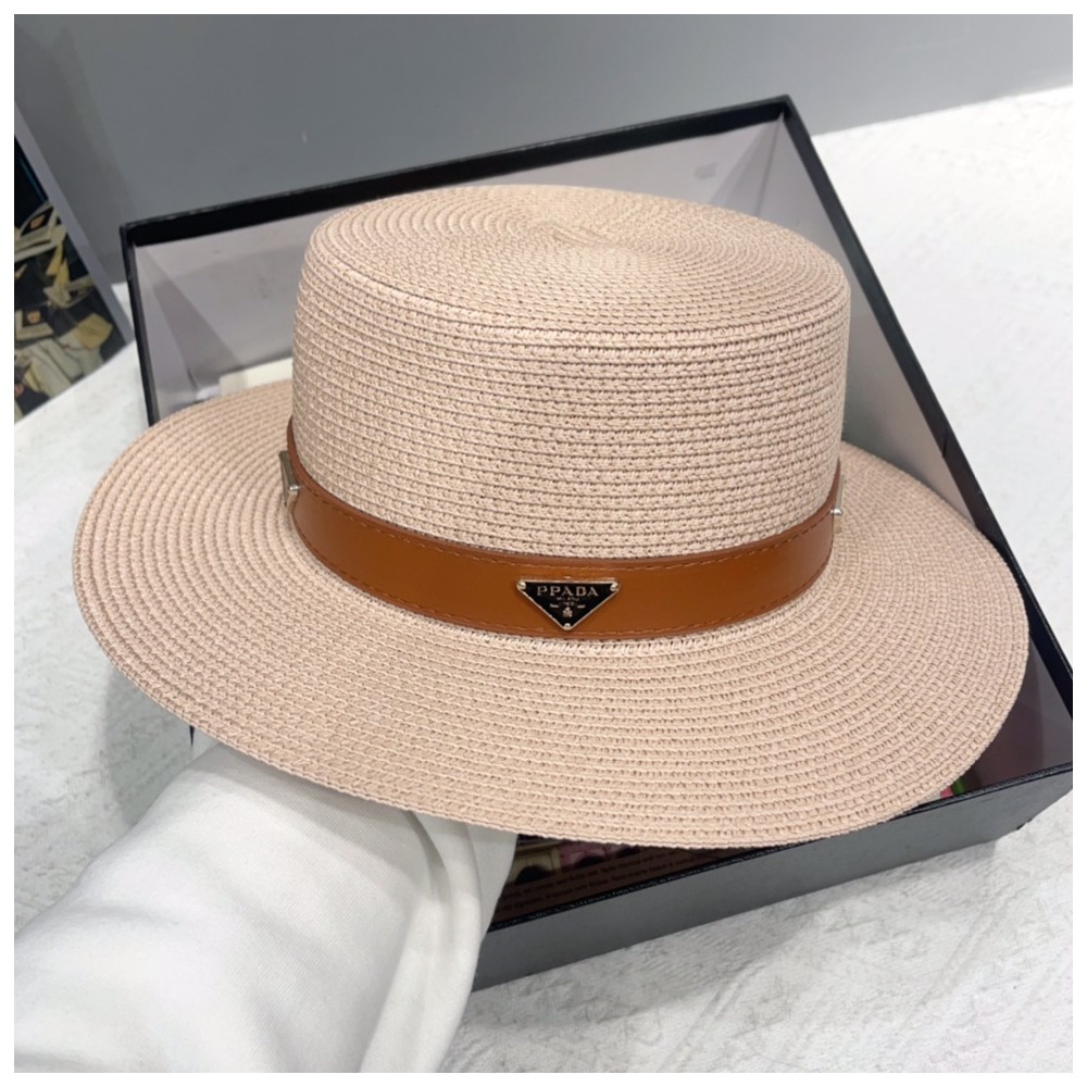 TBkicks Pr*da Flat Topped Straw Hats