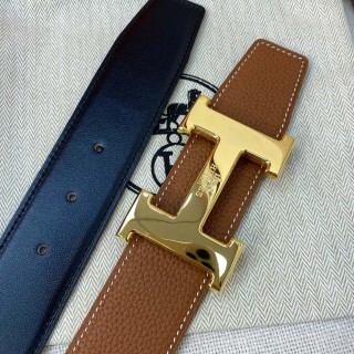 TBkicks Hermes Buckle & Reversible Constance Belt Orange/Black & Gold 3.8 CM