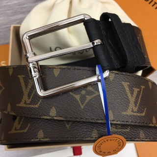 TBkicks LOU1S VU1TTON Citizen Reversible Belt Black/Brown & Silver 4.0CM