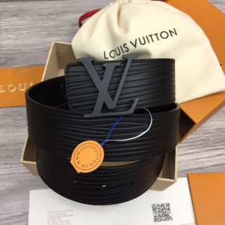 TBkicks LOU1S VU1TTON Dimension Reversible Belt All Black 4.0CM