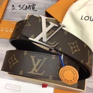 TBkicks LOU1S VU1TTON Initiales Reversible Belt Brown/Black & Silver 3.5CM
