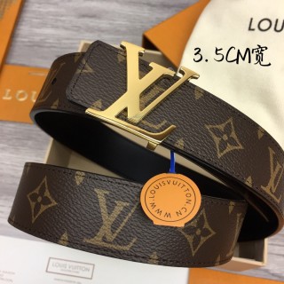 TBkicks LOU1S VU1TTON Initiales Reversible Belt Brown/Black & Gold 3.5CM
