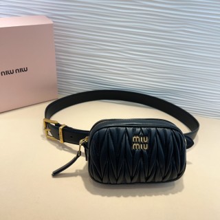 TBkicks MiuMiu Leather Designer Bag Belt Black 3.0 CM