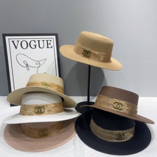 TBkicks Chane1 Flat Topped Straw Hats 6 Colors