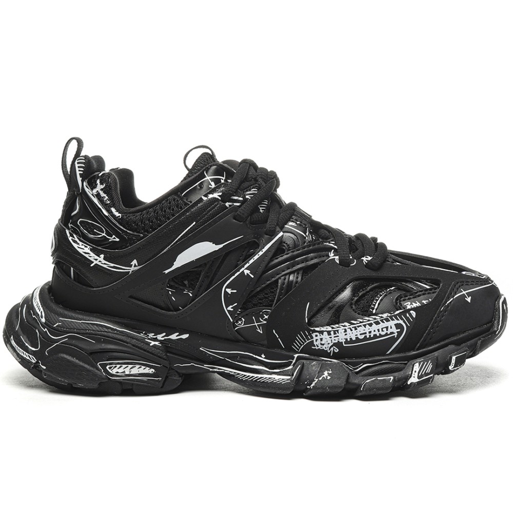 TBkicks Ba1enci*ga Track Black White Graffiti