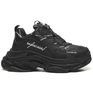 TBkicks Ba1enci*ga Triple S All Over Logo Black White