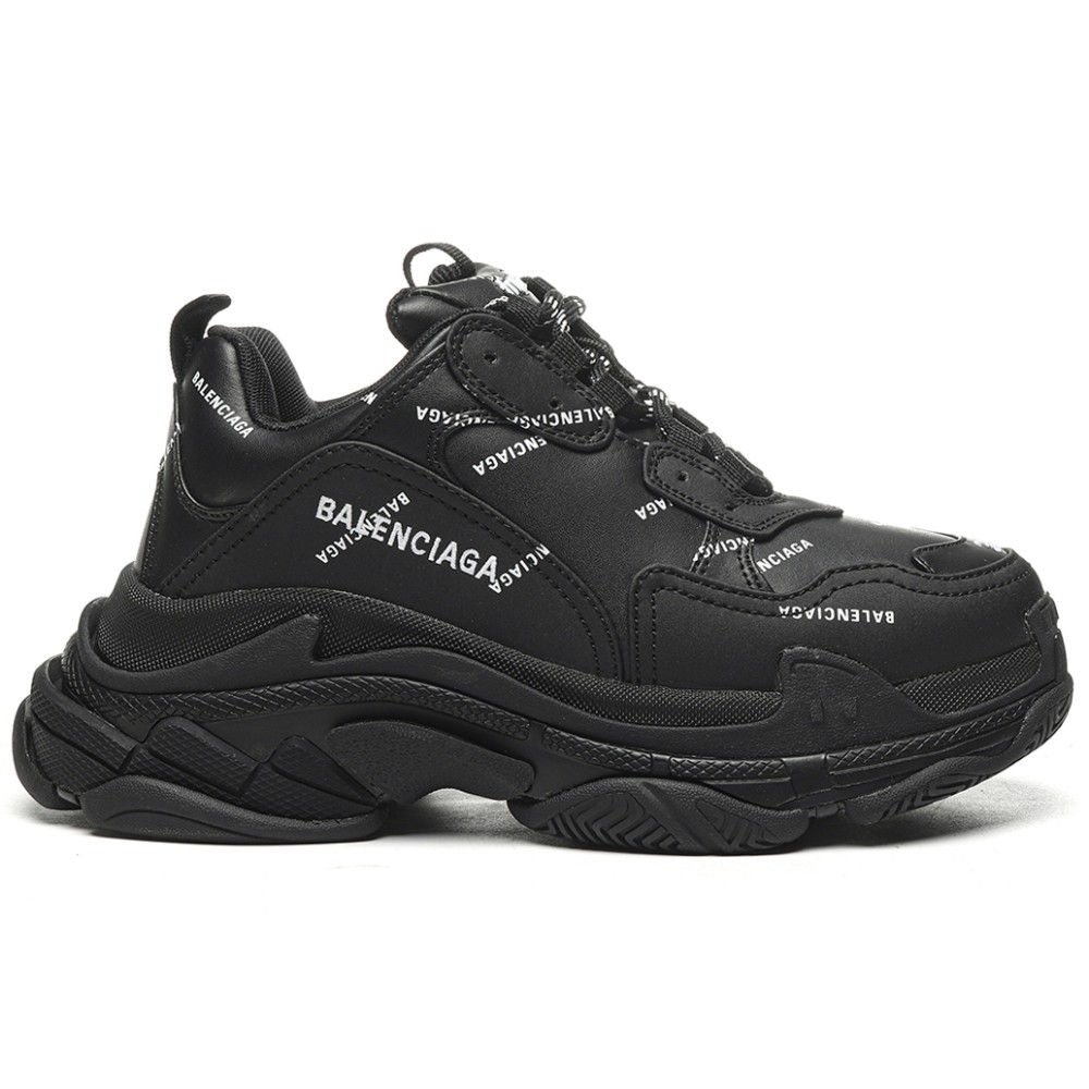 TBkicks Ba1enci*ga Triple S All Over Logo Black White