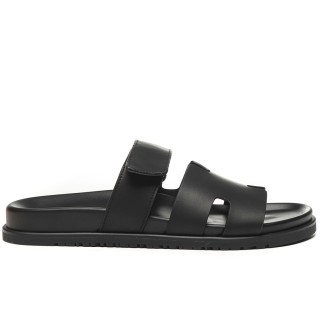 TBkicks Hermes Chypre Sandal Calfskin Leather Black