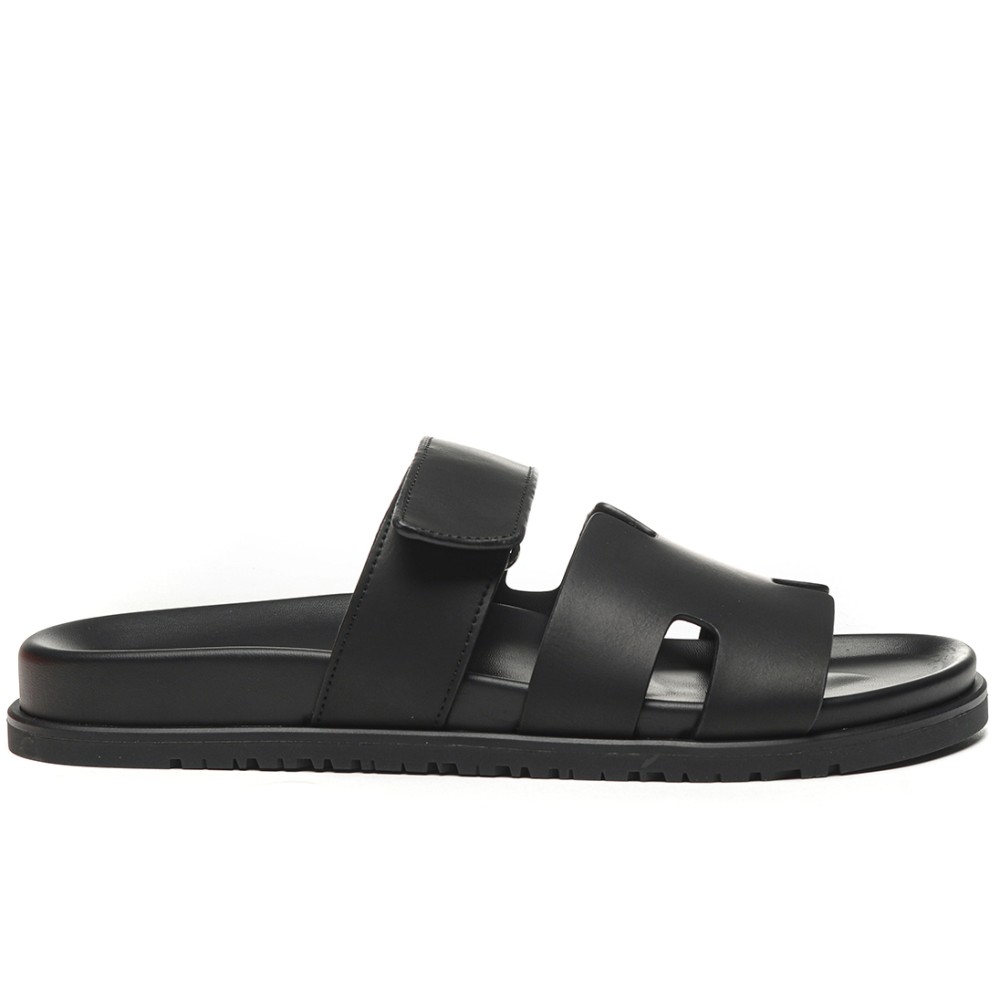 TBkicks Hermes Chypre Sandal Calfskin Leather Black