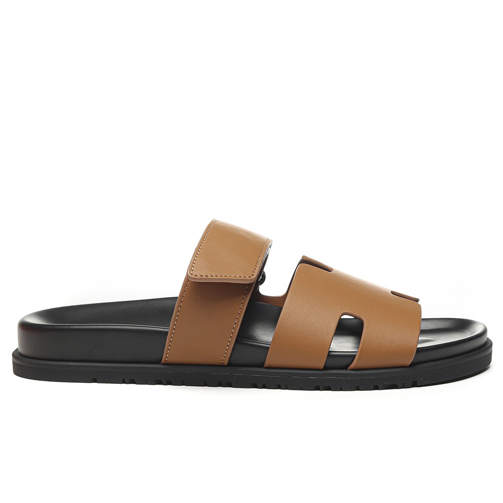 TBkicks Hermes Chypre Sandal Calfskin Leather Brown