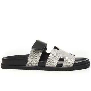 TBkicks Hermes Chypre Sandal Canvas Black