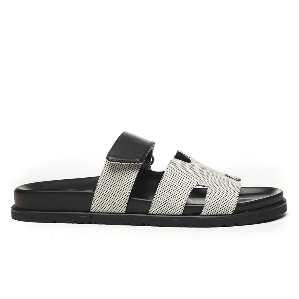 TBkicks Hermes Chypre Sandal Canvas Black