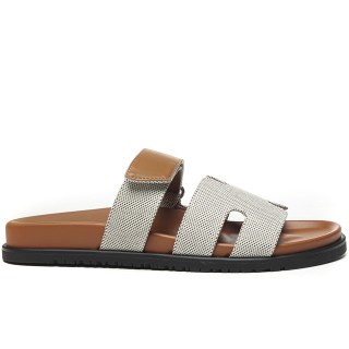 TBkicks Hermes Chypre Sandal Canvas Brown