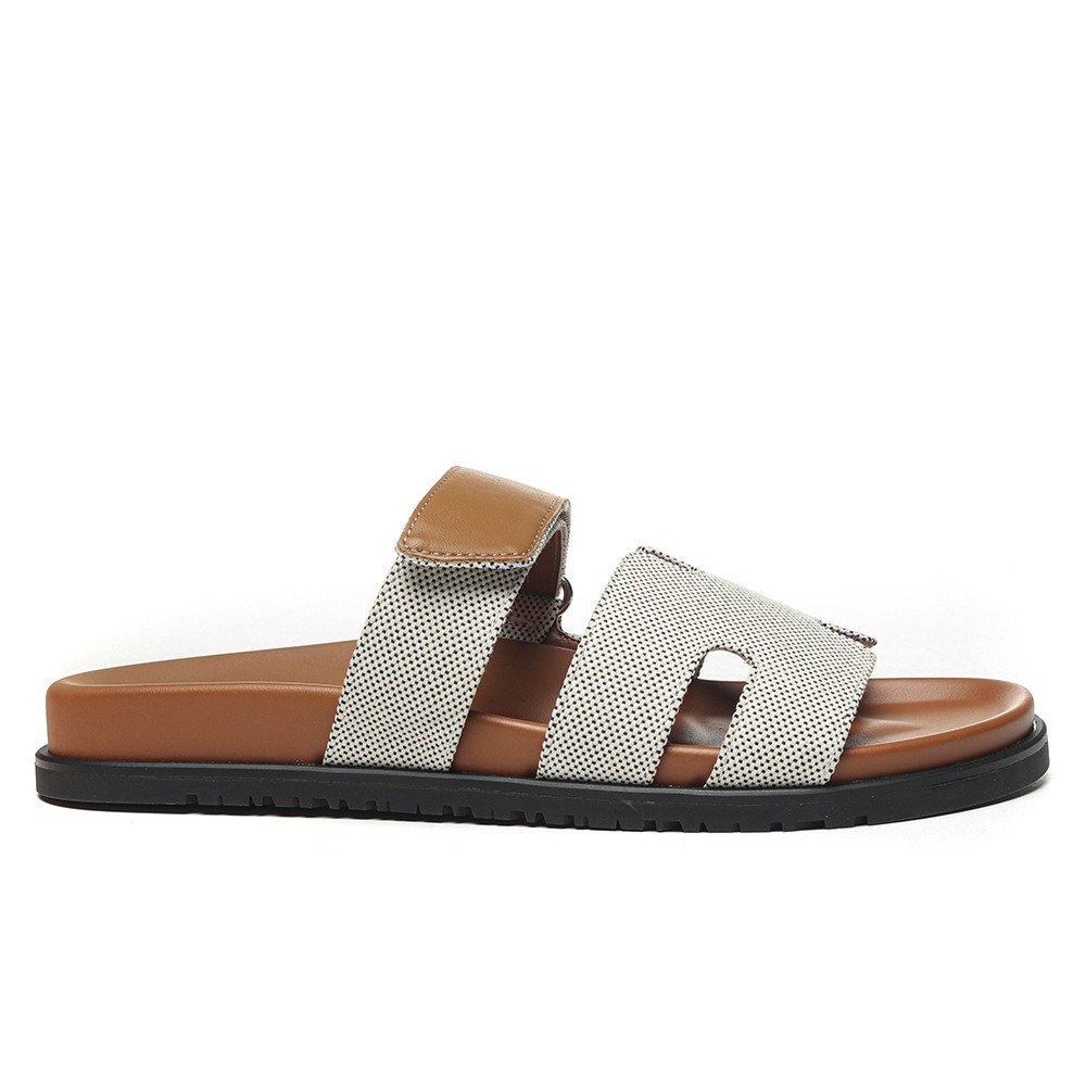 TBkicks Hermes Chypre Sandal Canvas Brown