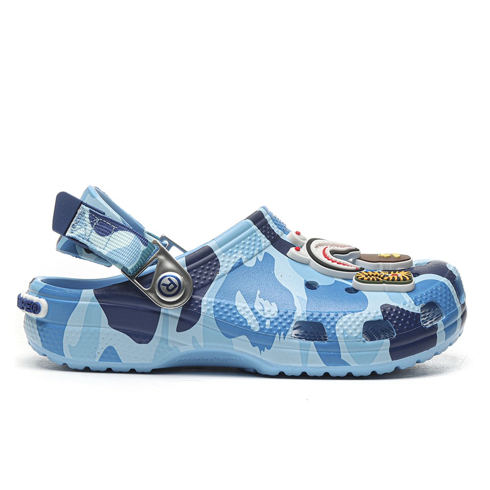 TBkicks Crocs Classic Clog A Bathing Ape ABC Camo Blue