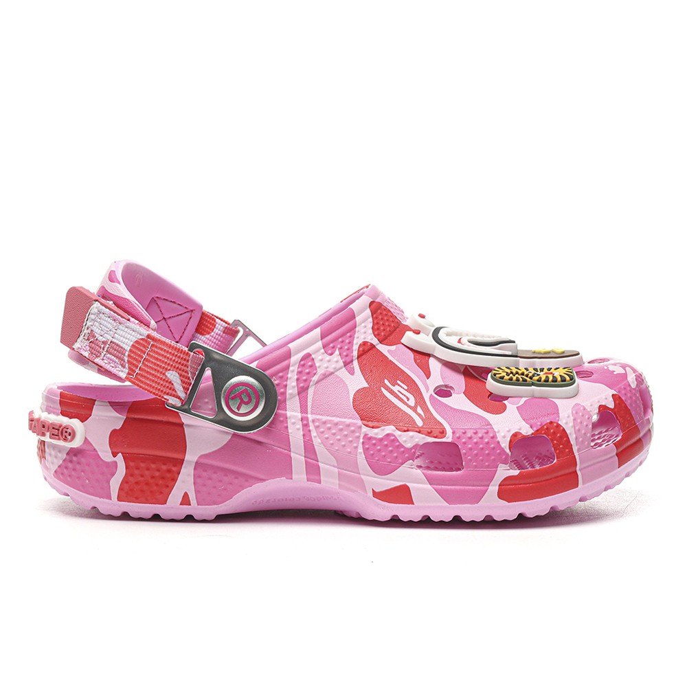 TBkicks Crocs Classic Clog A Bathing Ape ABC Camo Pink