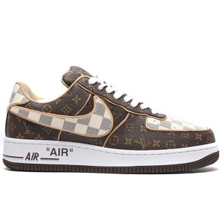 TBkicksLou1s Vu1tton Nike Air Force 1 Low Monogram Brown Damier Azur