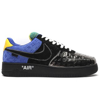 TBkicksLou1s Vu1tton Nike Air Force 1 Low By Virgil Abloh Black Metallic Silver