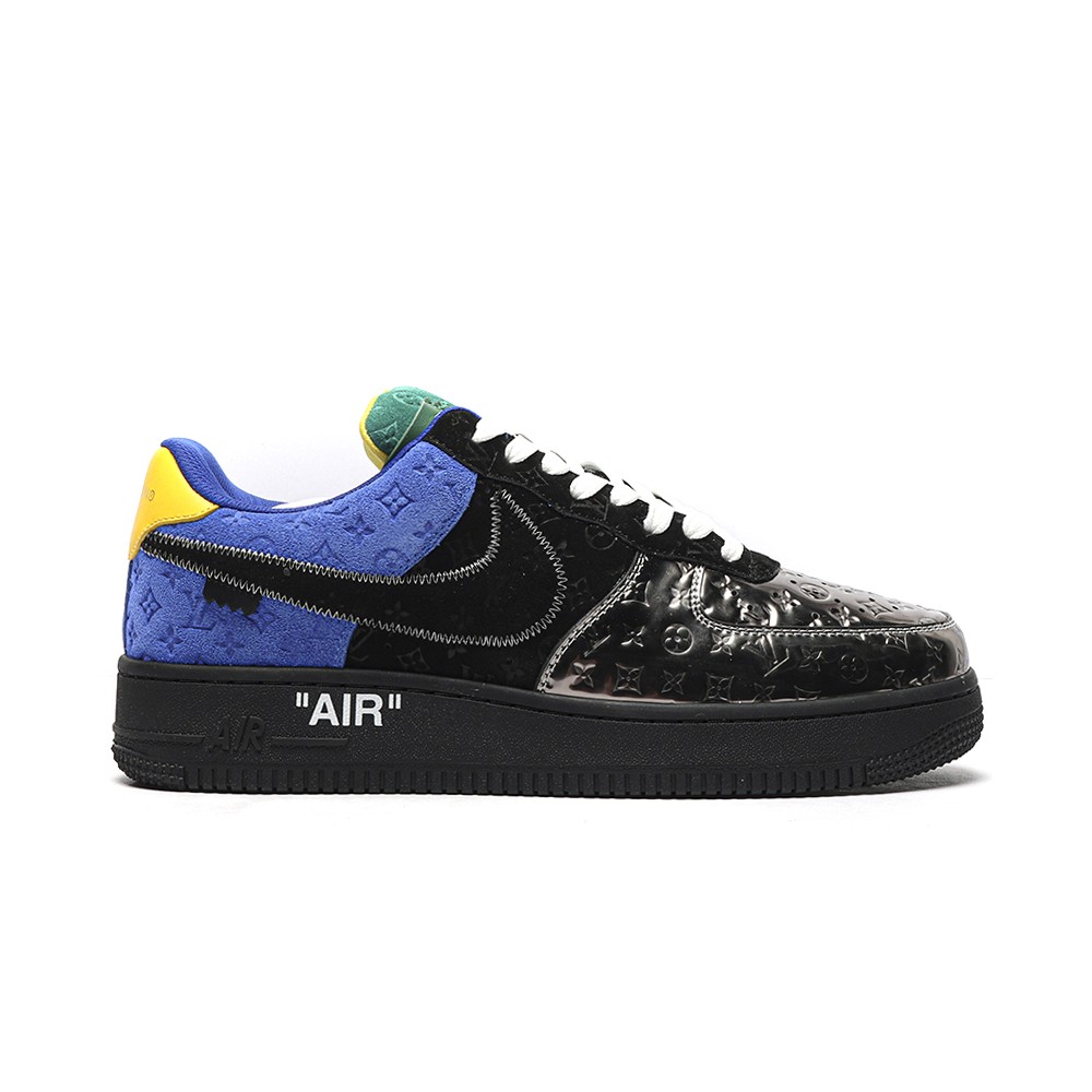TBkicksLou1s Vu1tton Nike Air Force 1 Low By Virgil Abloh Black Metallic Silver