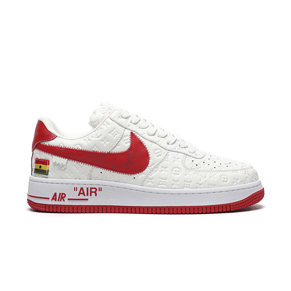 TBkicksLou1s Vu1tton Nike Air Force 1 Low By Virgil Abloh White/Red