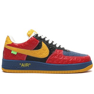 TBkicksLou1s Vu1tton Nike Air Force 1 Low By Virgil Abloh Navy Red Black