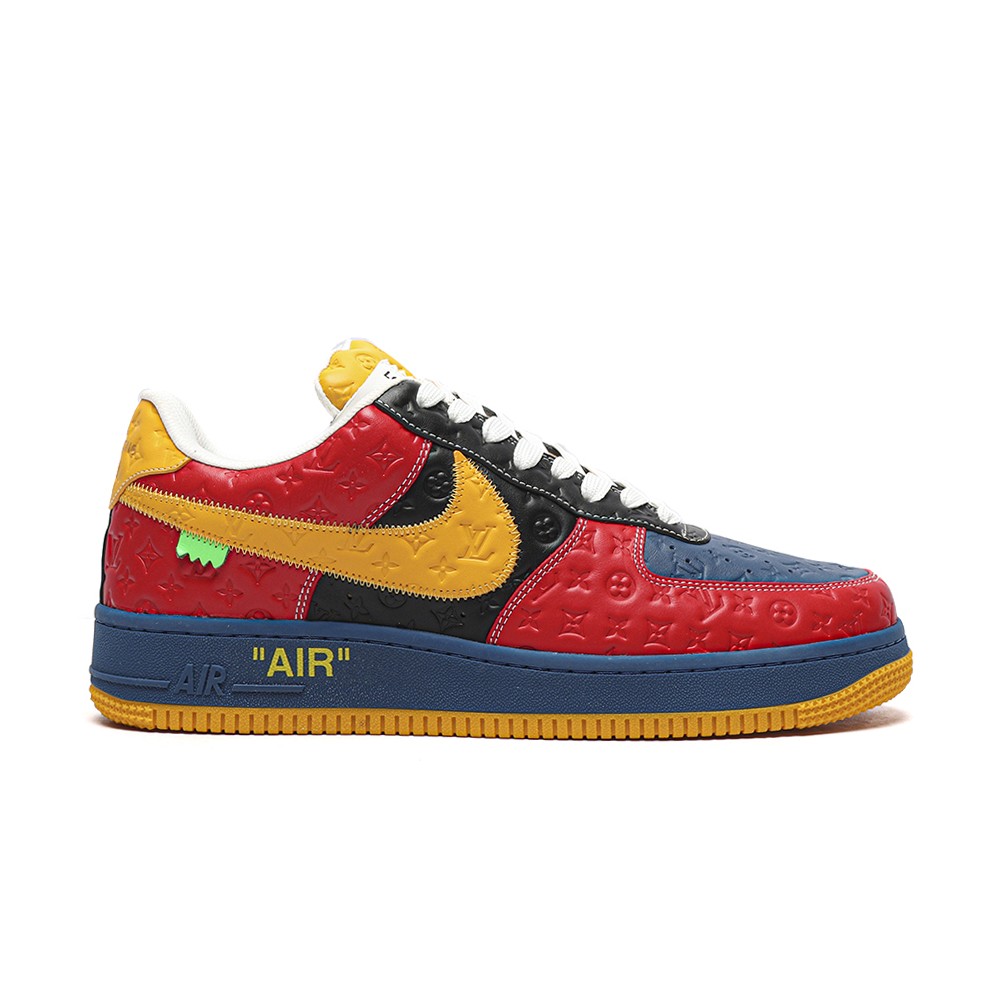TBkicksLou1s Vu1tton Nike Air Force 1 Low By Virgil Abloh Navy Red Black