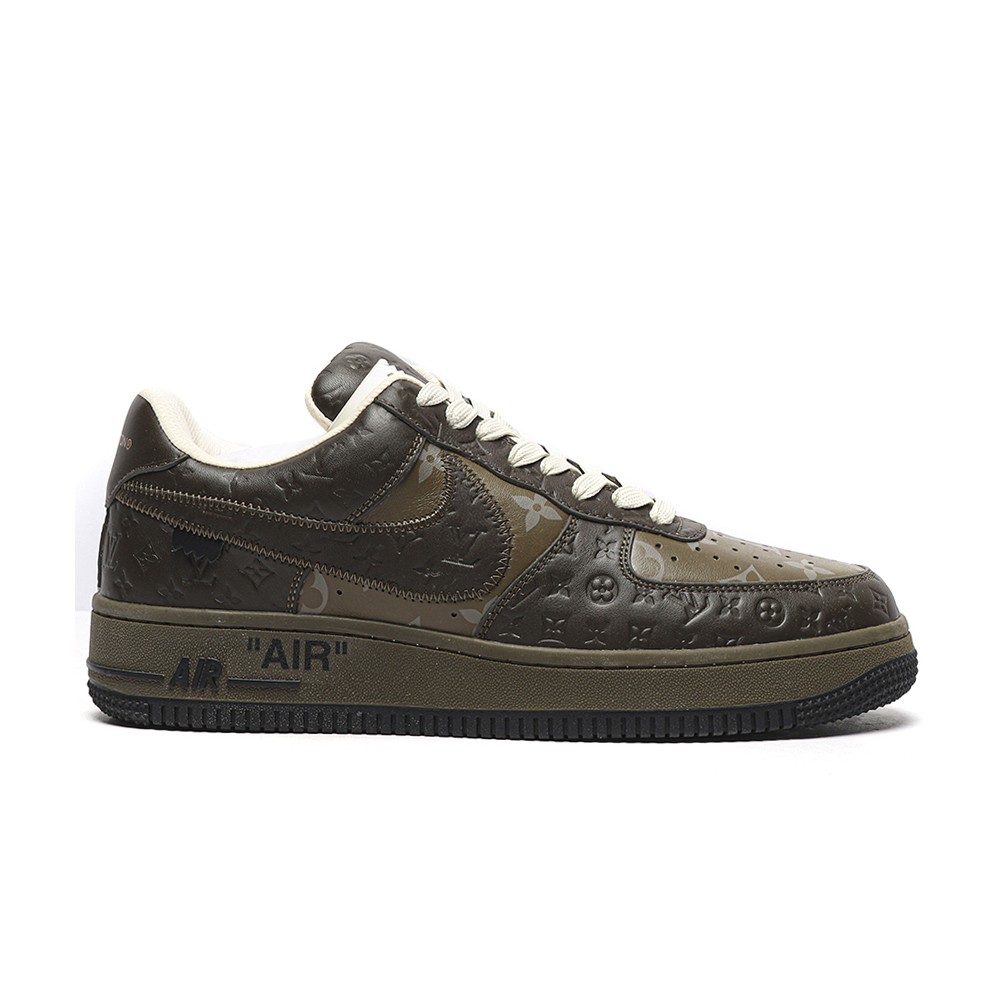 TBkicksLou1s Vu1tton Nike Air Force 1 Low By Virgil Abloh Olive Green Brown
