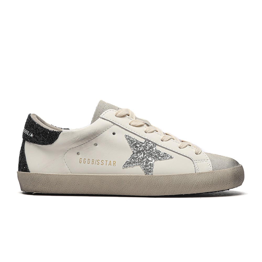 TBkicks Golden G00se Super Star Deluxe White Black Sequin