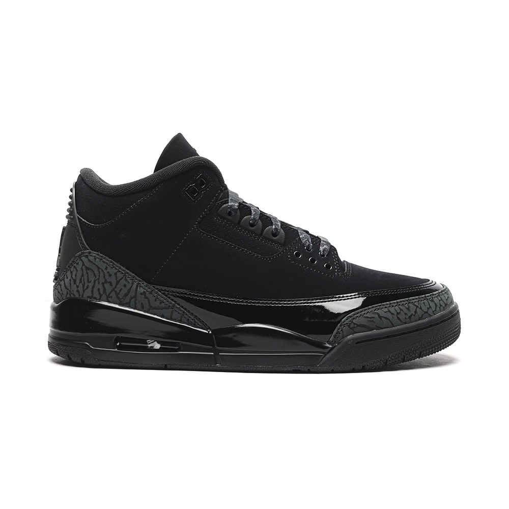 TBkicks Jordan 3 Retro Black Cat  BLACK/DARK CHARCOAL-BLACK