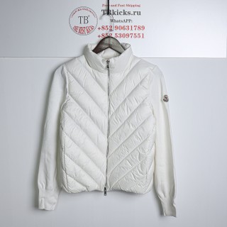 TBKicks Moncler Padded Knit Patchwork Down Jacket White