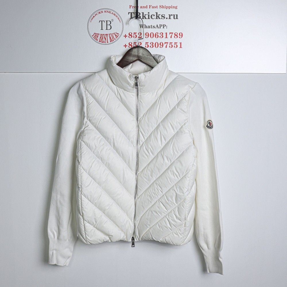TBKicks Moncler Padded Knit Patchwork Down Jacket White