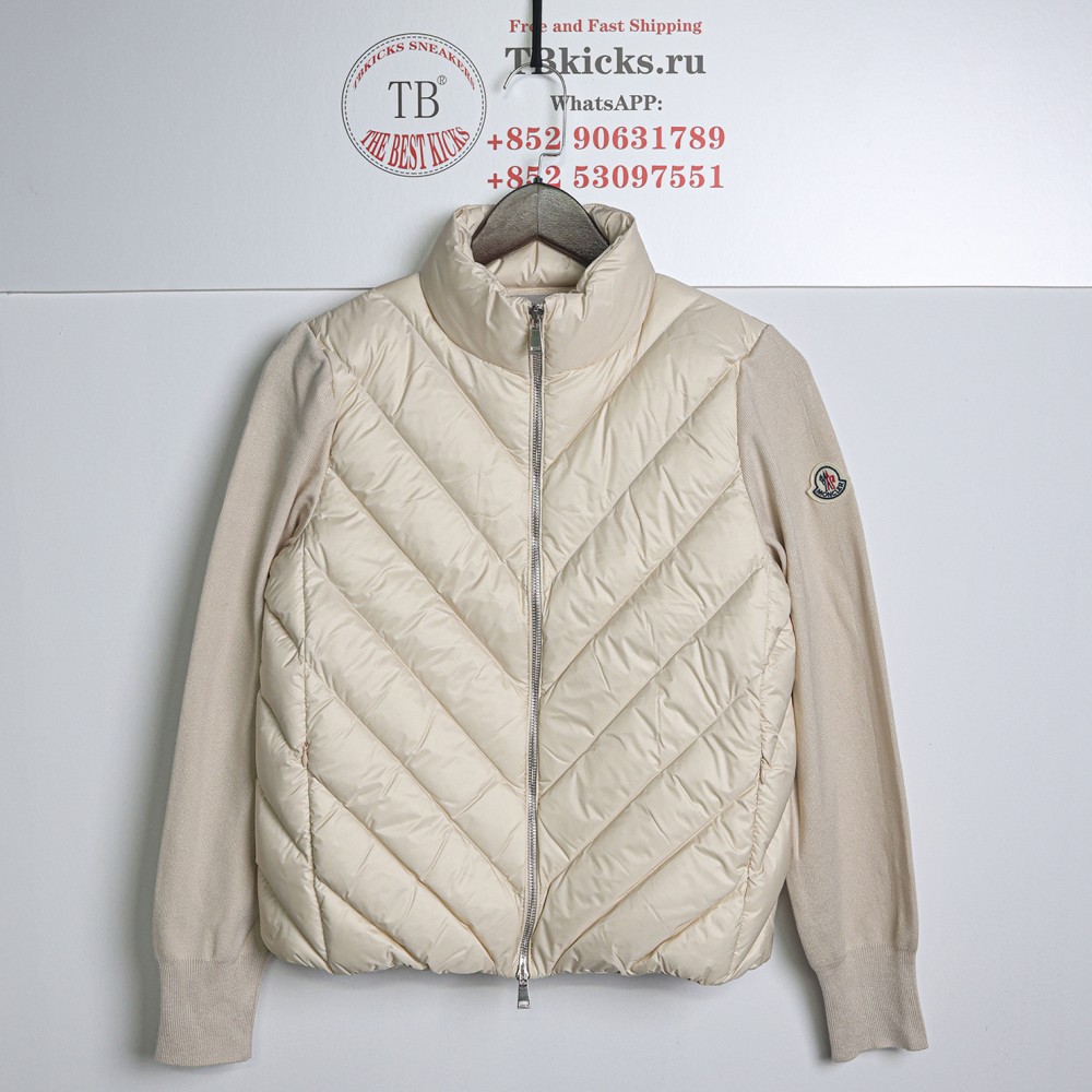 TBKicks Moncler Padded Knit Patchwork Down Jacket Khaki