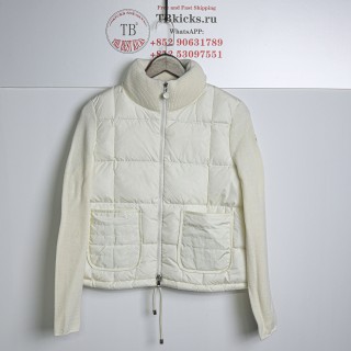 TBKicks M0ncler Cardigan Knit Patchwork Down Jacket White