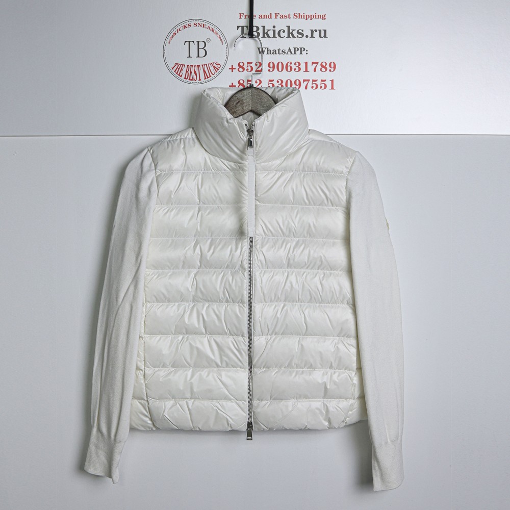 TBKicks Moncler Padded Knit Patchwork Down Jacket White
