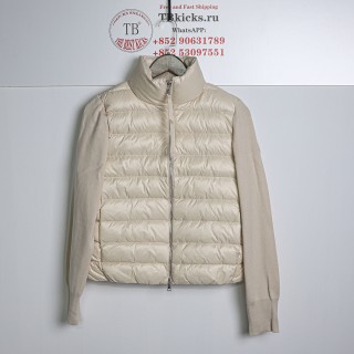 TBKicks Moncler Padded Knit Patchwork Down Jacket Khaki