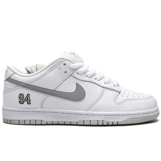 TBkicks Nike SB Dunk Low Supreme 94 White Metallic Silver