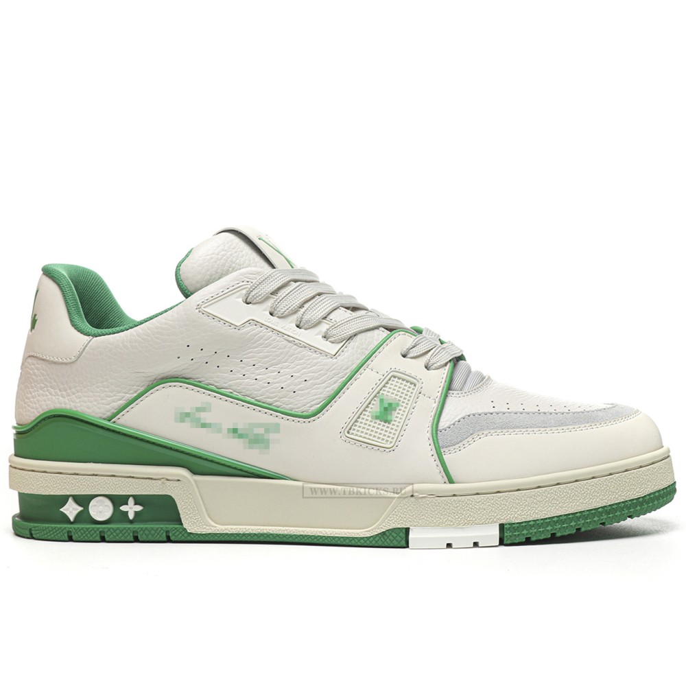 TBkicks L0*1S V*1TT0N Trainer White/Green Dots