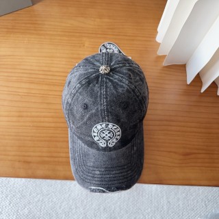 TBkicks Chr0me Hearts Black Acid Wash Cross Embroidered Baseball Cap