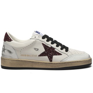 TBkicks Golden G00se Ball Star Red Glitter Star White Sneakers