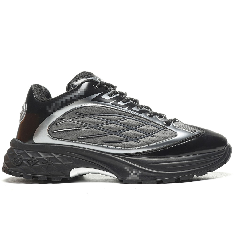 TBkicksLou1s Vu1tton Black Silver  Monogram Chunky Dad Sneakers