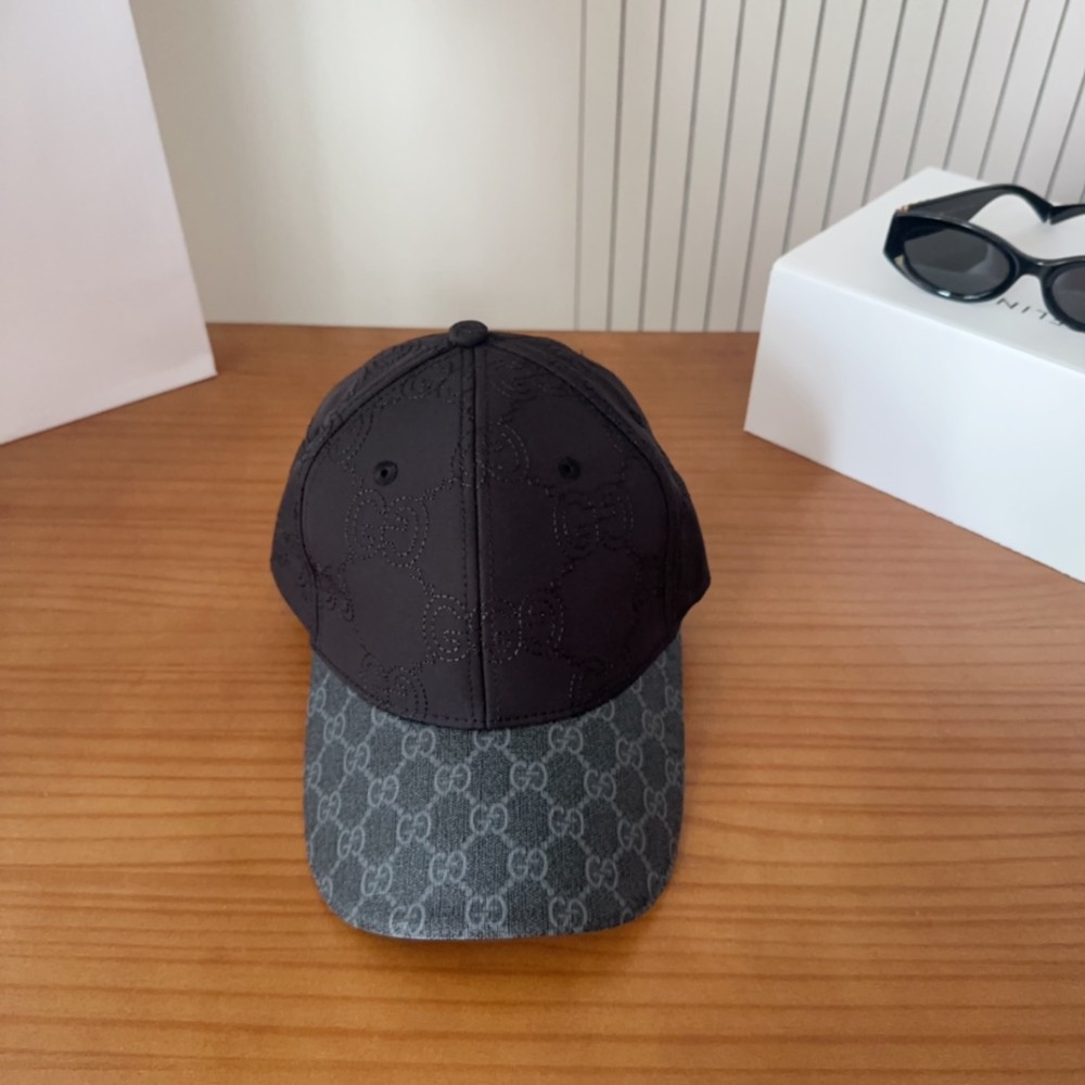 TBkicks GU*CC1 Black & Grey GG Monogram Baseball Cap