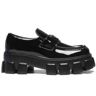 TBkicks Pr*da Monolith Loafer Black Patent Leather Sneakers 5.5CM