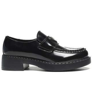 TBkicks Pr*da Chocolate Brushed Leather Loafers Black