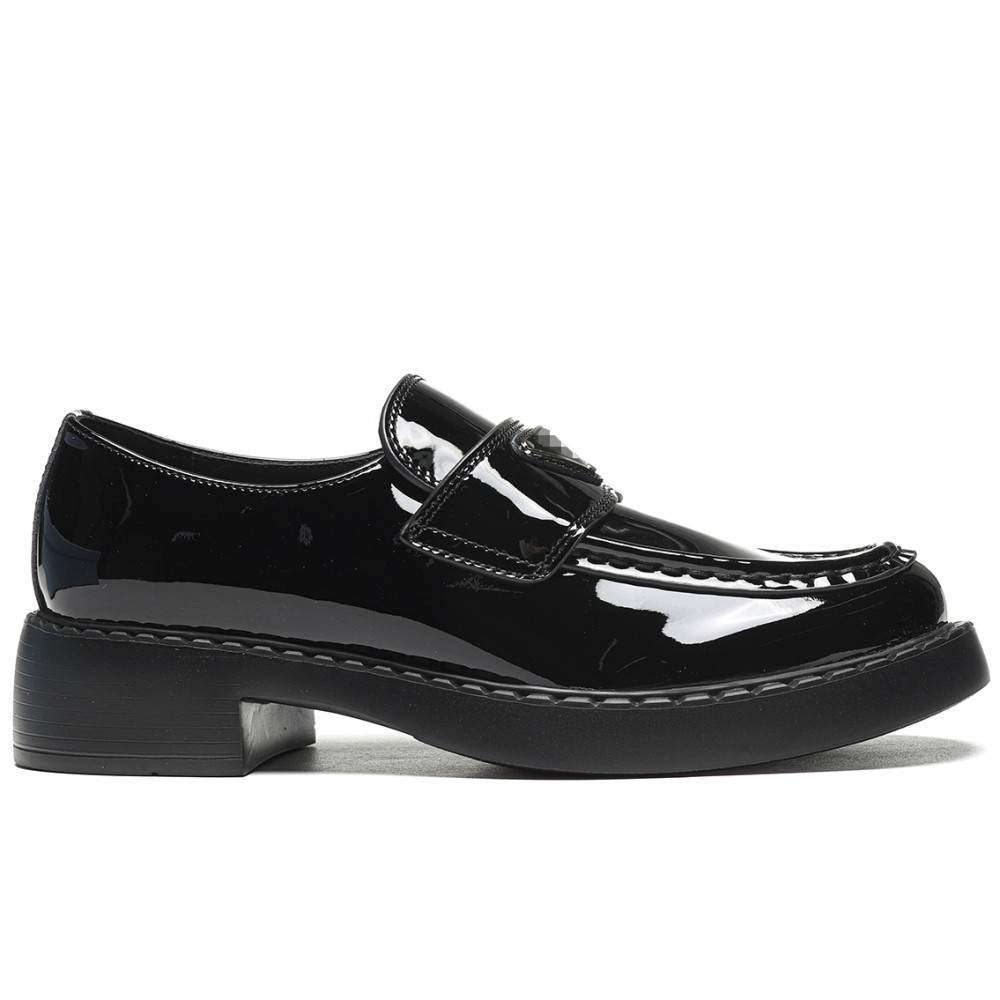 TBkicks Pr*da Chocolate Patent Leather Loafers Black