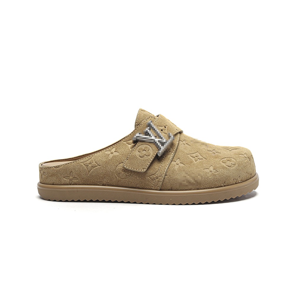 TBkicksLou1s Vu1tton Easy Mule Slide Camel Suede Monogram