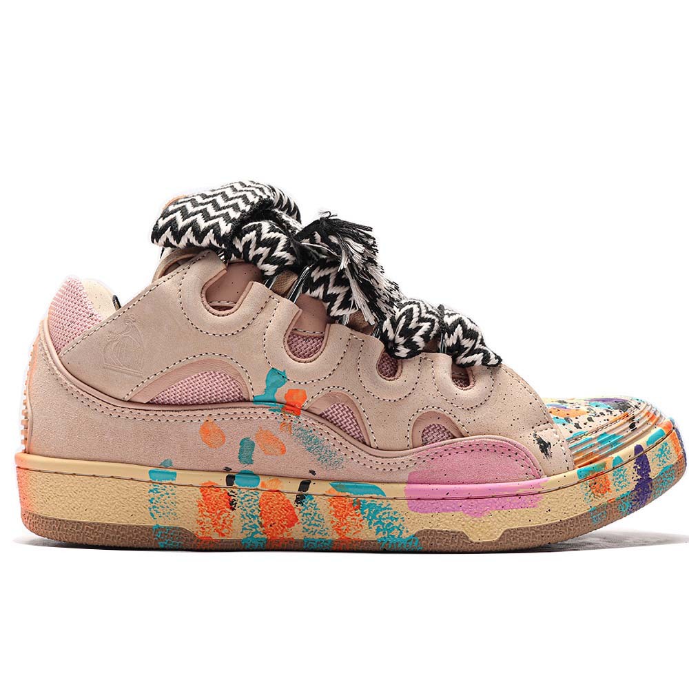 TBkicks 1ANV1N Gallery Dept. x Lanvin Curb Light Sneakers "Paint Drip - Pale Pink"